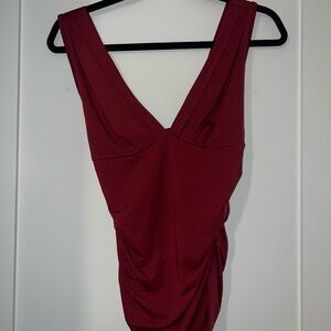 Wine Red V-Neck top